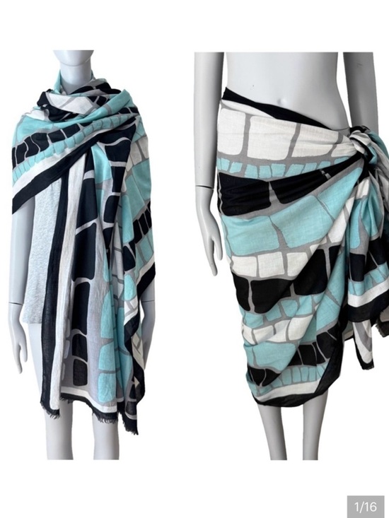 MIR Other - MIR Oversized Graphic Bold Patterned Scarf Wrap Shawl Sarong Coverup 100% Cotton